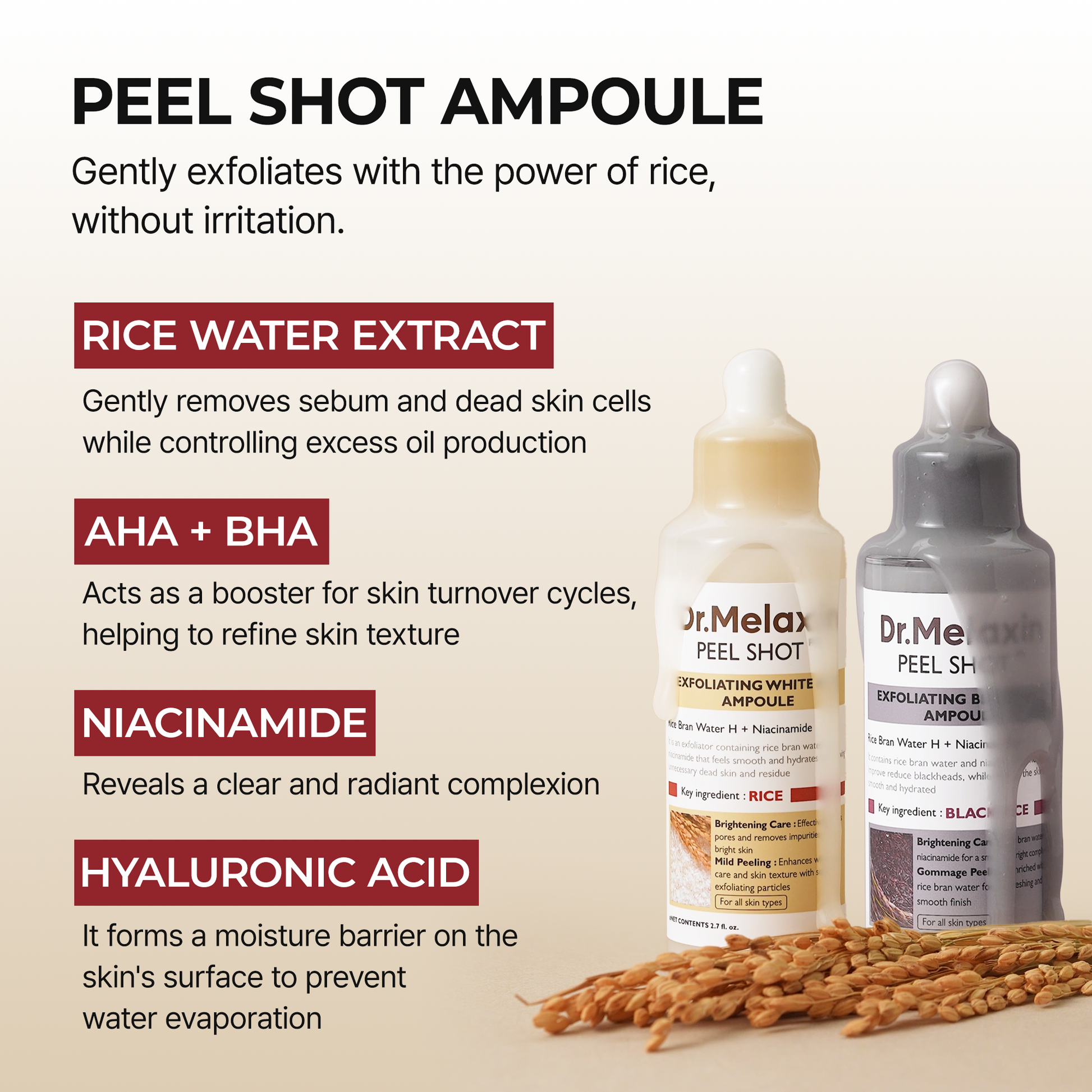 Peel Shot Glow Rice Peeling Ampoule 80ml 2-Pack Bundle